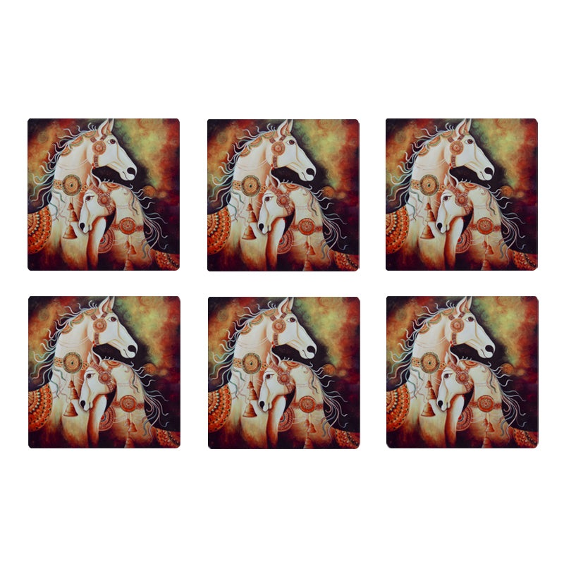 Abstract Horse Pair coasters