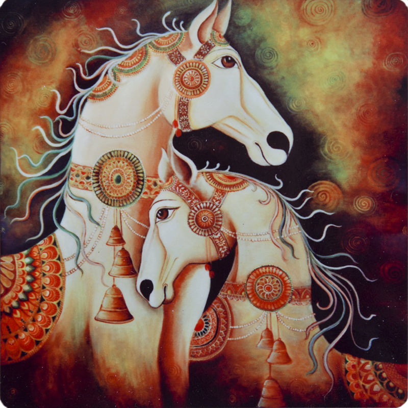 Abstract Horse Pair coasters