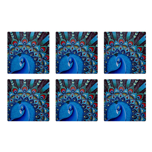 Abstract Peacock Coasters