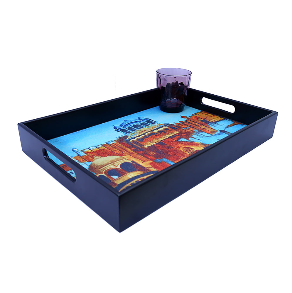 Abstract Fort Serving Tray