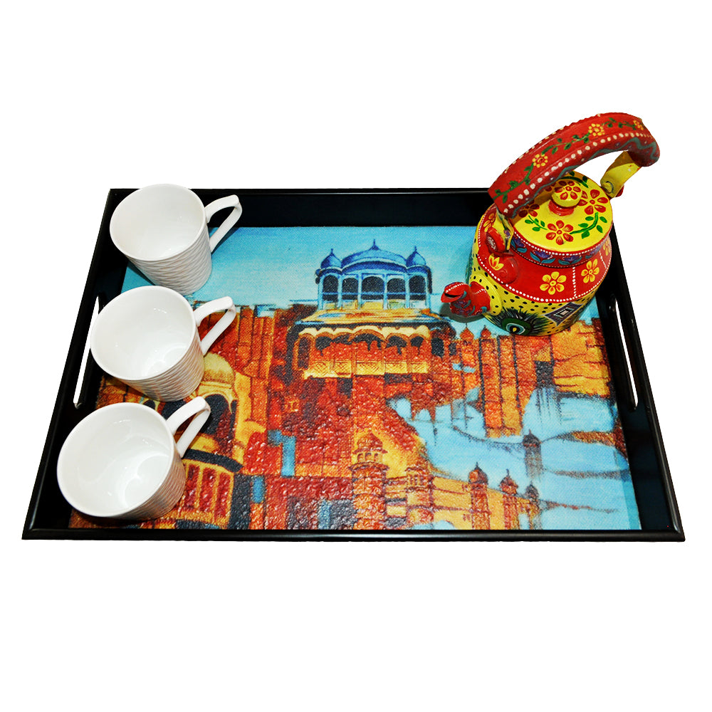 Abstract Fort Serving Tray