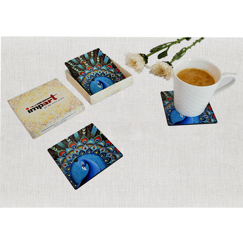 Abstract Peacock Coasters
