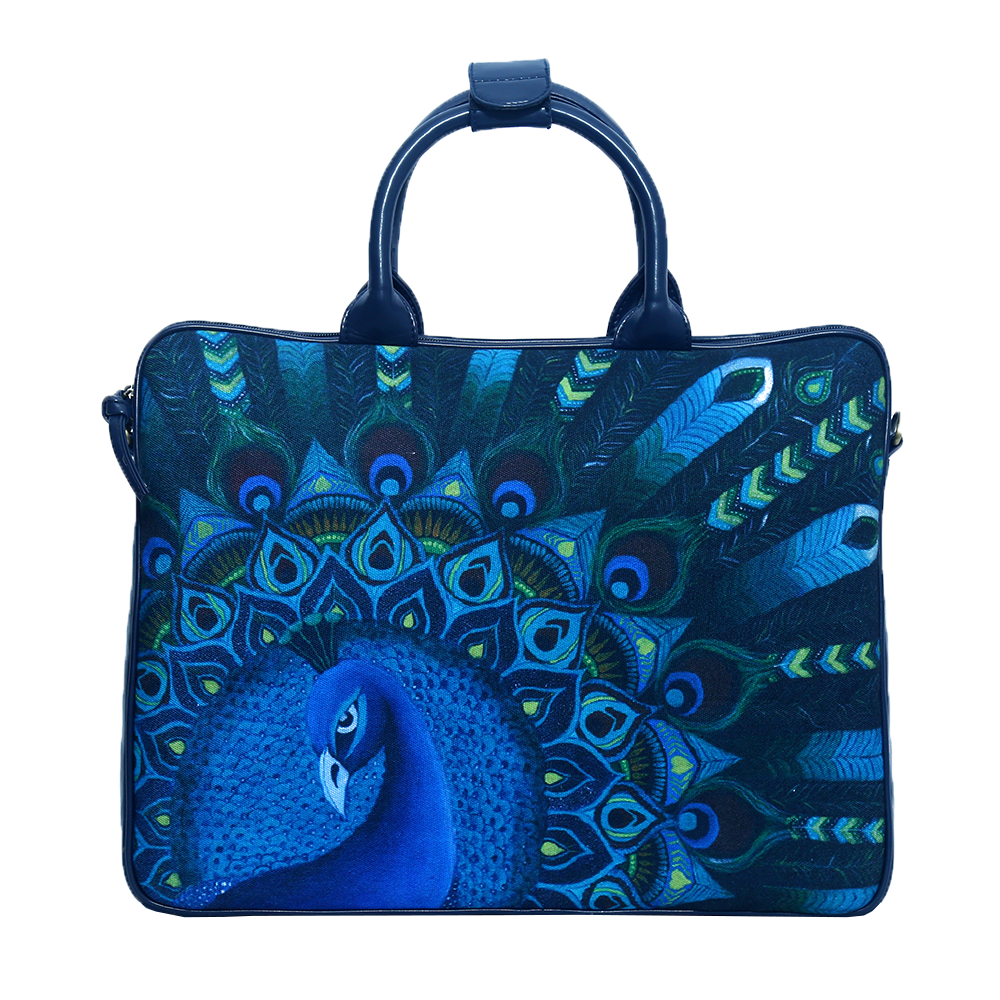 Hand bag raw silk with Peacock design - W3826 - W3826 at Rs 62.10 | Gifts  for all occasions by Wedtree